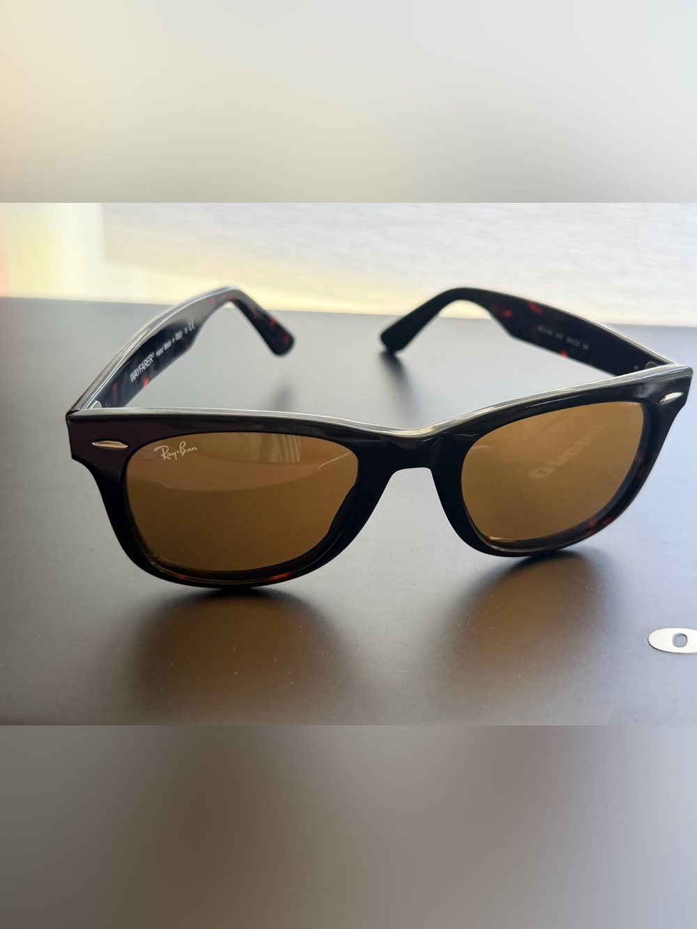 Ray-Ban Black Tortoiseshell Frame Sunglasses with Brown Lenses